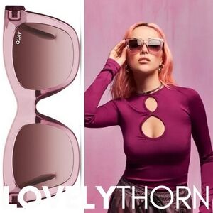 QUAY // ltd ed crystal berry frame brown pink fade lens wayfarer sunglasses